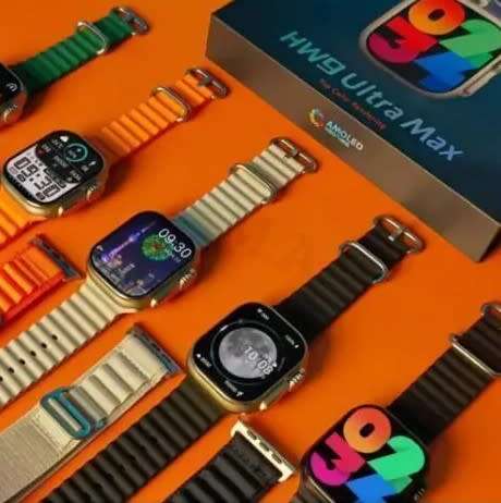 HW9 Ultra Max 2.2 Inch AMOLED Screen Smartwatch Black Strap Blood Press Bluetooth Call