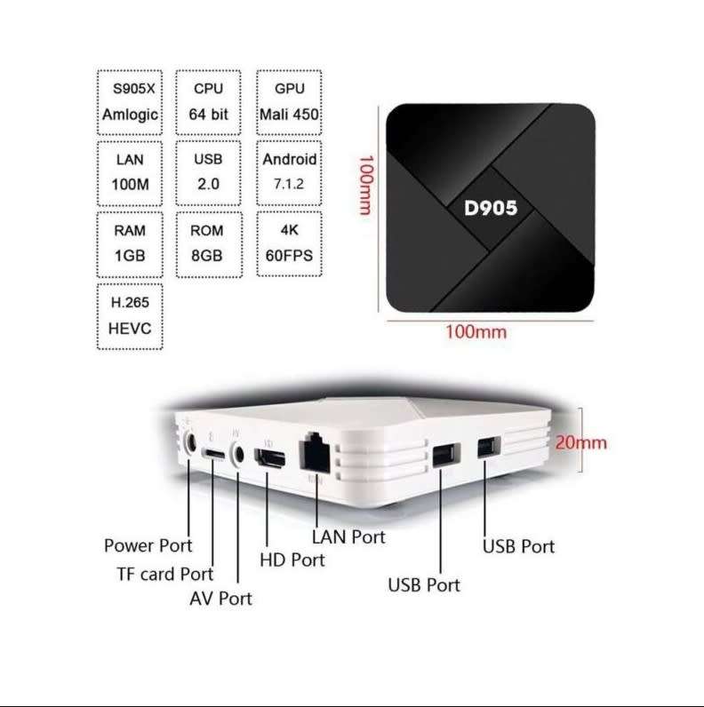 D905 Android Tv Box-4k Android Smart Tv Box Amlogic S905 Quad Core Media Player