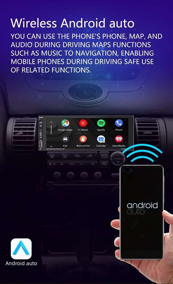 6.9 inch built in Carplay Auto Car MP5 Radio video Multimedia player rotating screen 1din 1 Din