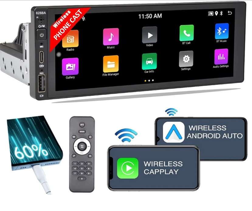 6.9 inch built in Carplay Auto Car MP5 Radio video Multimedia player rotating screen 1din 1 Din