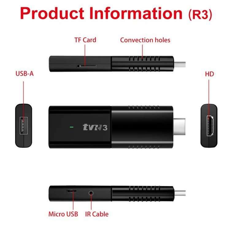 IPTV Quad Core R3 64GB & 4GB Ram  Android Tv Stick  Local apps Compatible
