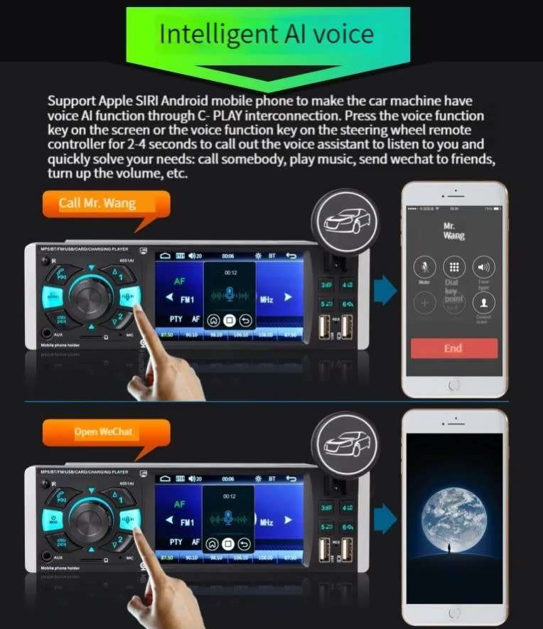 Yf-4053 HDP5 4.1 inch 1080p Single Din Radio Single Din Head unit