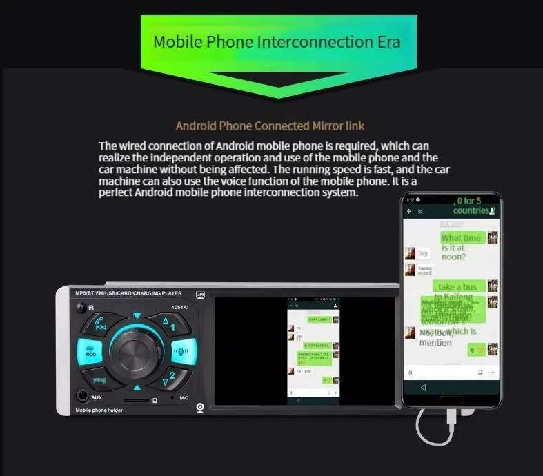 Yf-4053 HDP5 4.1 inch 1080p Single Din Radio Single Din Head unit