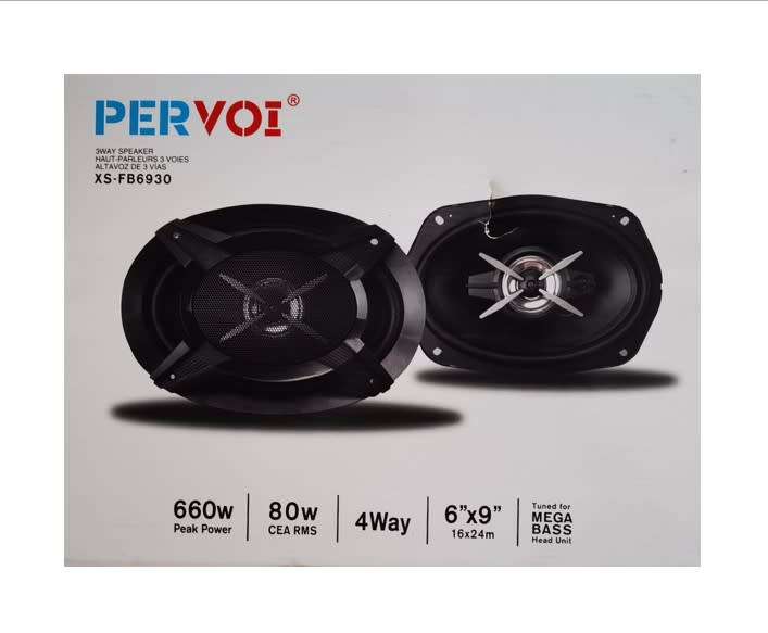 Pervoi 6x9` 4-way 600W Max 80W RMS Power Car Audio Speaker XS-FB6930-6