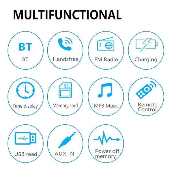 Fussion 1DIN car Radios Stereo Remote Control Digital Bluetooth Audio Music Stereo 12V Car Radio Mp3
