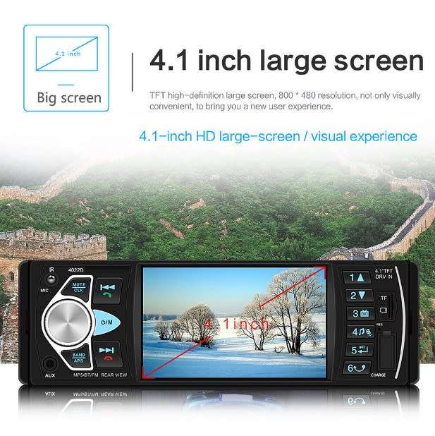 4.1 inch Tft HD Single Din Mp5 Car Radio Bluetooth Usb Aux