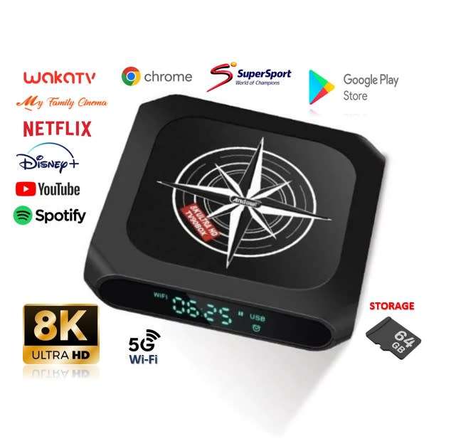 64GB Smart TV Box 8k Ultra HD Andowl TV90 Android 11 Smart Box 2.4G+5G WiFi