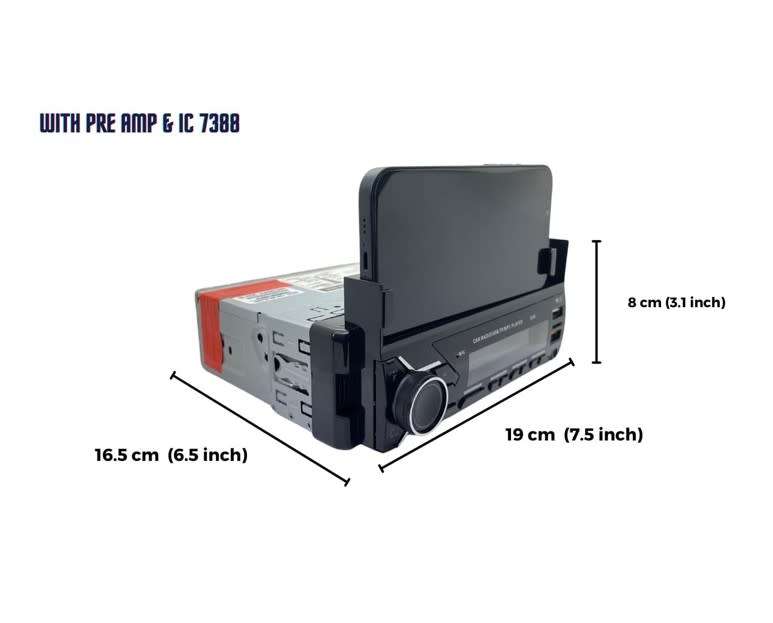 Yakoc 60w Mp3 Car Audio Bluetooth,USB with in-Built Smartphone Holder