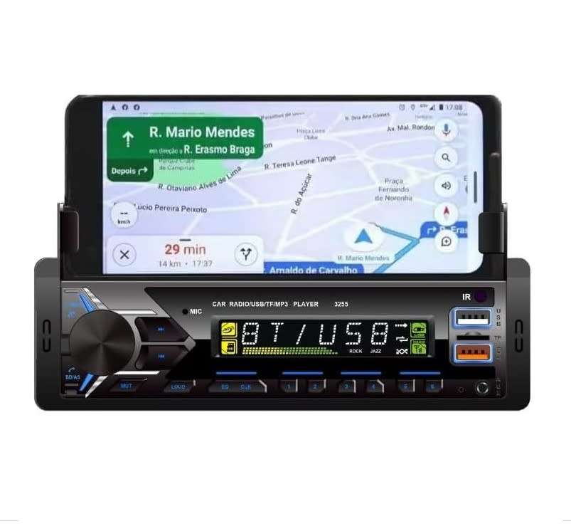 Yakoc 60w Mp3 Car Audio Bluetooth,USB with in-Built Smartphone Holder