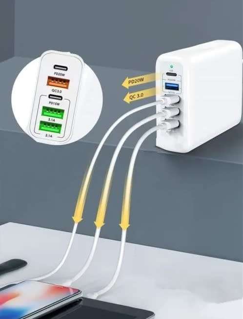 10 X Olesson 48W USB C Charger, 5 Port USB Charger