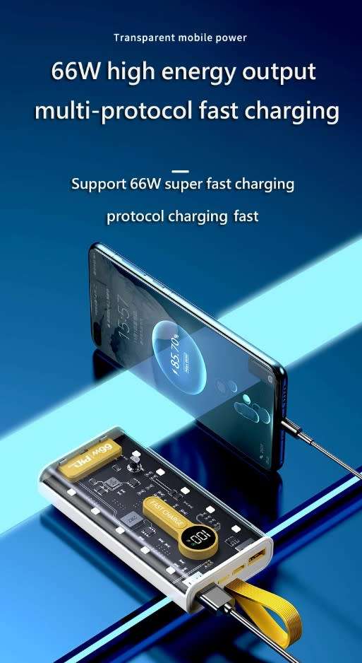 Silipu 8000mAh Transparent Dual 2.1A USB Power Bank