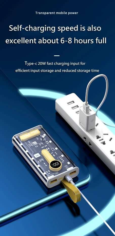 Silipu 8000mAh Transparent Dual 2.1A USB Power Bank