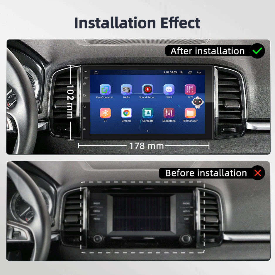 32GB SOAK Android 7 Inch Touch Screen GPS Car Radio Google Maps Wifi, Designed VORDON in EU