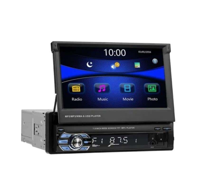 Pervoi 60watt x4 Universal 1DIN Car Audio System (Bluetooth/USB/AUX) with 7` Touch Screen