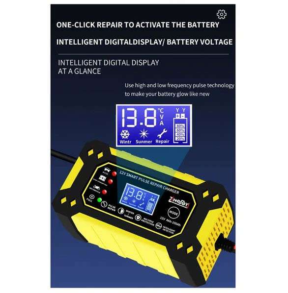12V Intelligent Pulse Charger With LCD Q-DP1520 Suitable all Battery types