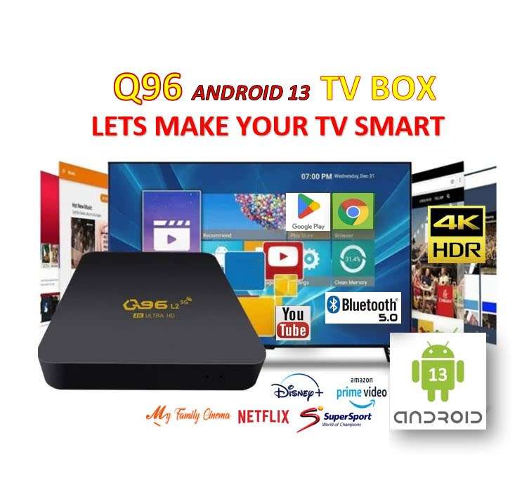 Android 13 Q96 Amlogic S905 4K TV Box  8GB Bluetooth & 5G Wifi