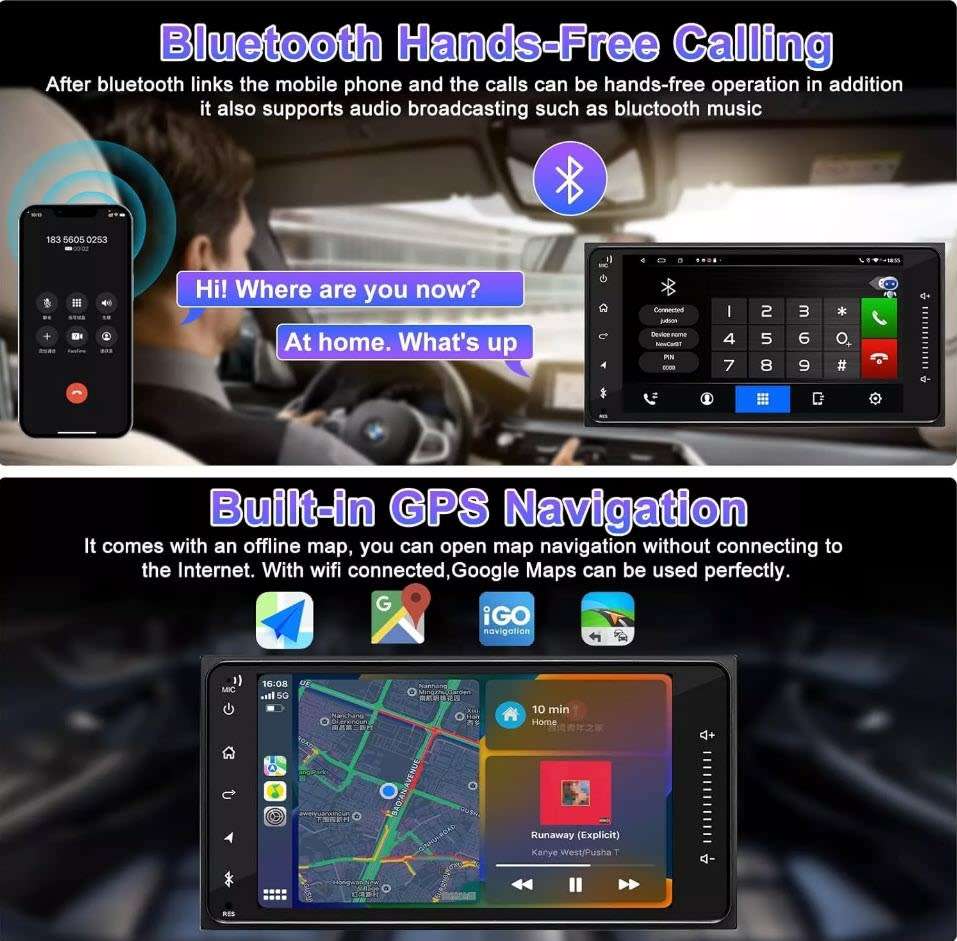 UltraSonic 4 Core Toyota Plug & Play 4GB Ram Android 13 Radio,  Touch Screen GPS  Google Maps