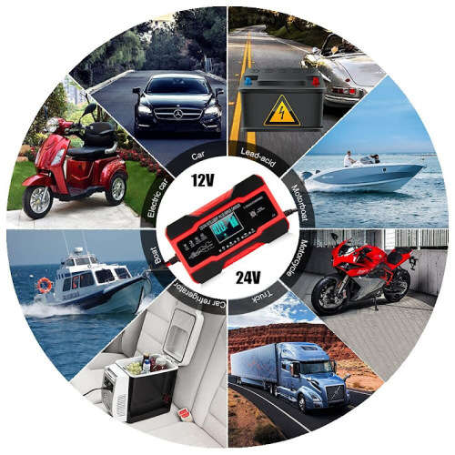 12V 10A-24V 5A TOUCH SCREEN SMART CAR BATTERY CHARGER