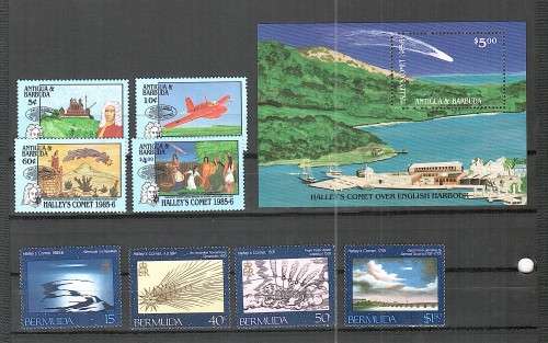 Halley`s Comet themed stamps