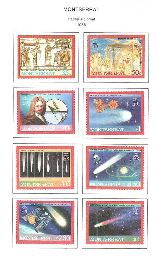 Halley`s Comet themed stamps