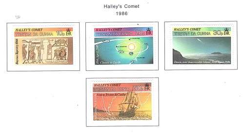 Halley`s Comet themed stamps
