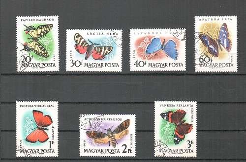 Hungary - 1959 Butterflies full set