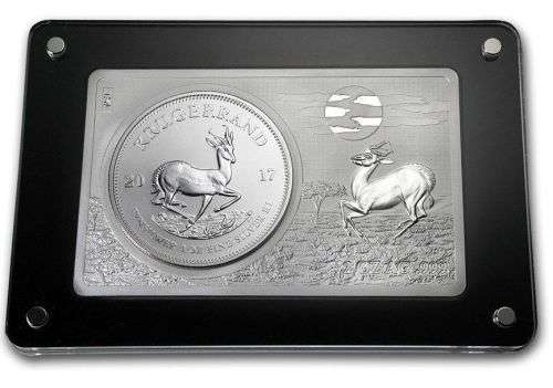 2017 KRUGERRAND 50TH ANNIVERSARY 3 OZ 999 SILVER REV PROOF AND PREMIUM UNC COIN BAR