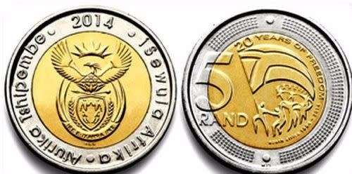 2014 Sealed Bag R5 - 400 in bag - As issued by SA Mint - 20 years of Freedom - Bid for bag