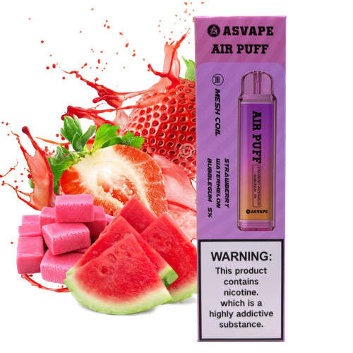 Asvape Air Puff 1000 Puff Disposable Vape Device - Strawberry Watermelon Bubblegum 5%