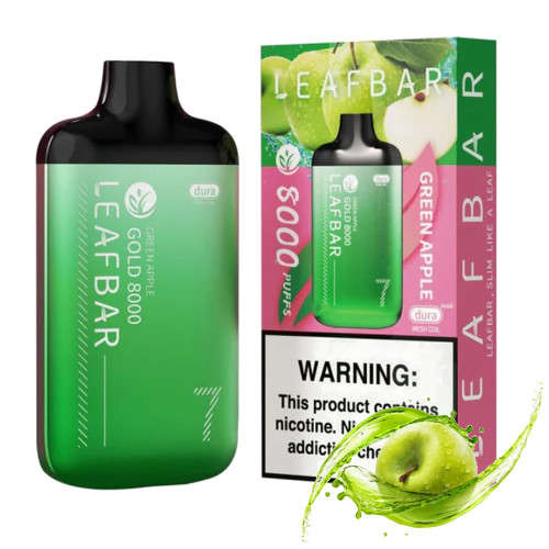 Leaf Bar Gold 8000 Puff Disposable Vape Device - Green Apple 5%