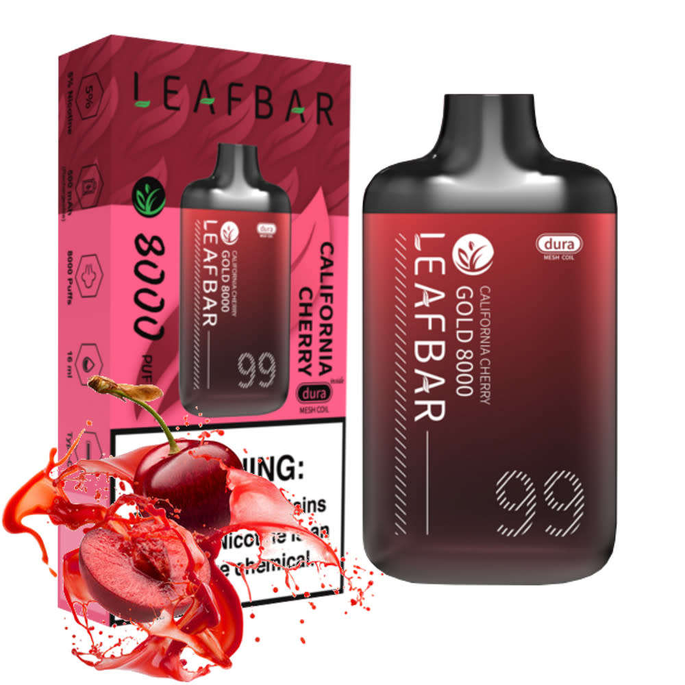 Leaf Bar Gold 8000 Puff Disposable Vape Device - California Cherry 5%