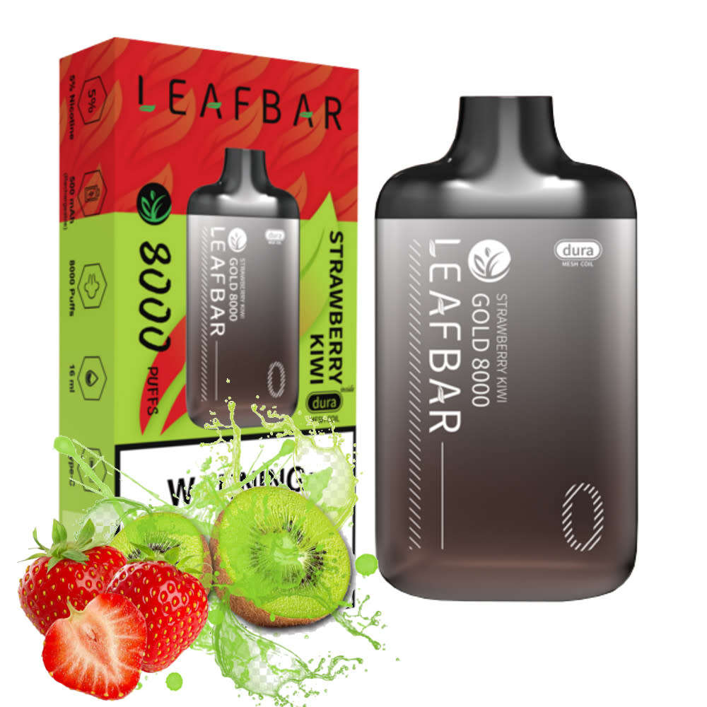 Leaf Bar Gold 8000 Puff Disposable Vape Device - Strawberry Kiwi 5%