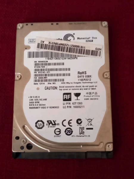Thin 320gb SATA Laptop hard drive