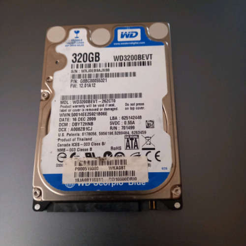 320gb Western Digital SATA laptop hard drive