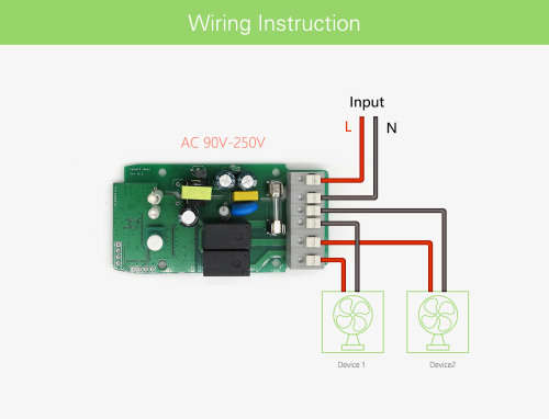 *Local stock* Dual  Channel SONOFF DIY Wi-Fi Wireless Switch For Smart Home