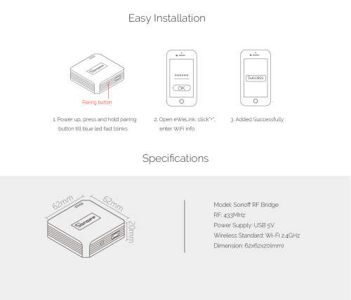 *Local stock* SONOFF DIY Wi-Fi Wireless Switch For Smart HomeSmart Home RF Bridge 433 Mhz Automation