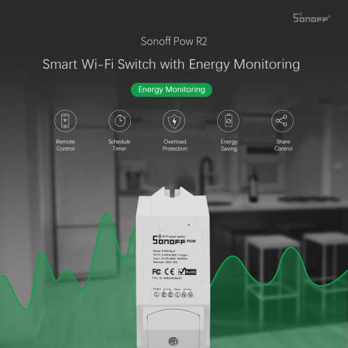 *LOCAL STOCK* Sonoff POW R2 16A DIY Wi-Fi Wireless Switch For Smart Home works with Alexa, Google
