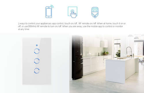 **Local Stock**  1 Way Sonoff Glass Panel Touch Wifi Light Wall Switch Touch LED Lights Switch Panel