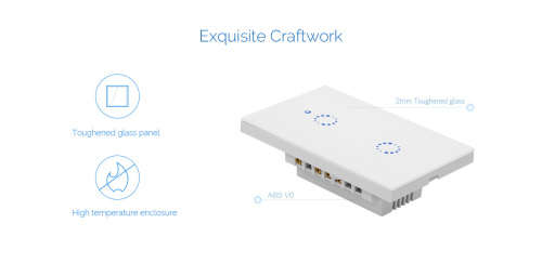**Local Stock**  1 Way Sonoff Glass Panel Touch Wifi Light Wall Switch Touch LED Lights Switch Panel