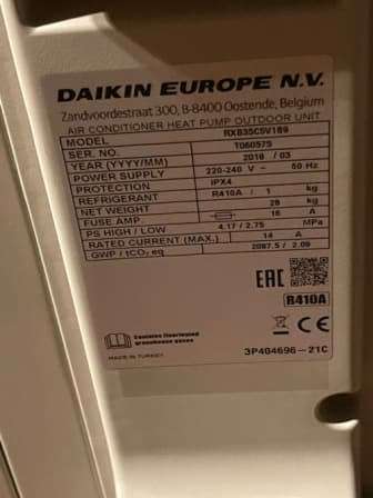 Daikin 9000 btu Inverter Midwall Split Aircon Model RXB35C5V1B9 New Outdoor Unit only