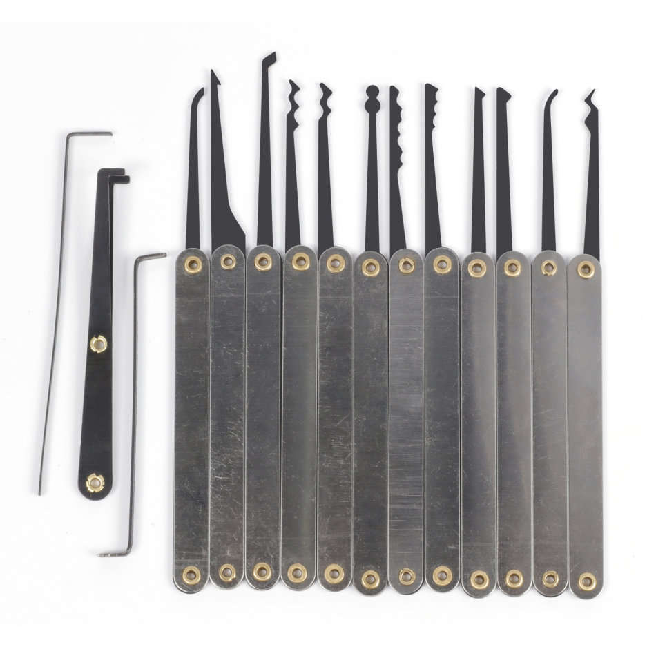 12 Piece Lock Pick Set with Transparent Practice Padlock