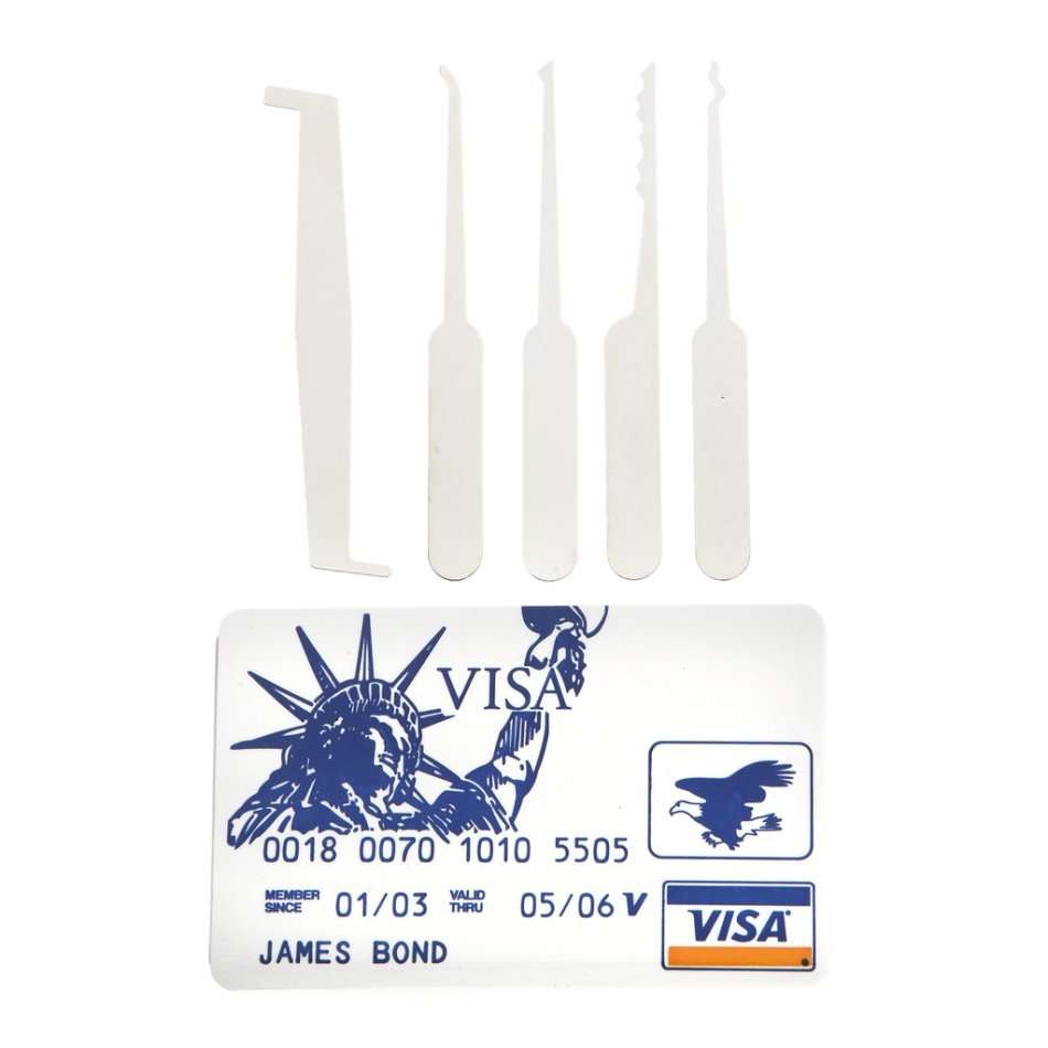 Credit Card Lock Pick with practice lock