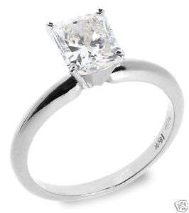 1 CT VS2 RADIANT CUT NATURAL DIAMOND SOLITAIRE RING 14K GOLD