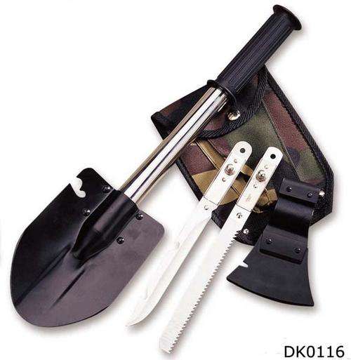 4 in 1 army spade ,axe ,knife and saw
