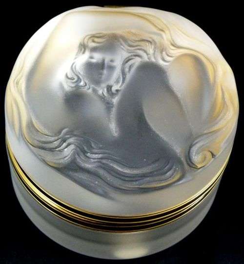 Lalique Daphne Frosted Crystal Dresser Box