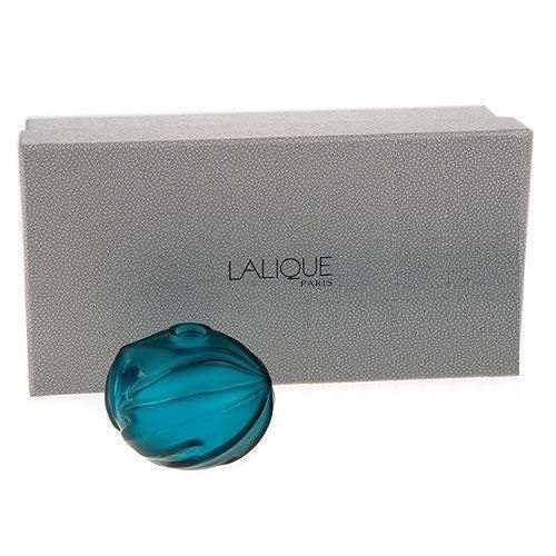 LALIQUE SOLIFLORE B ROYAL PALM TURQOISE VASE