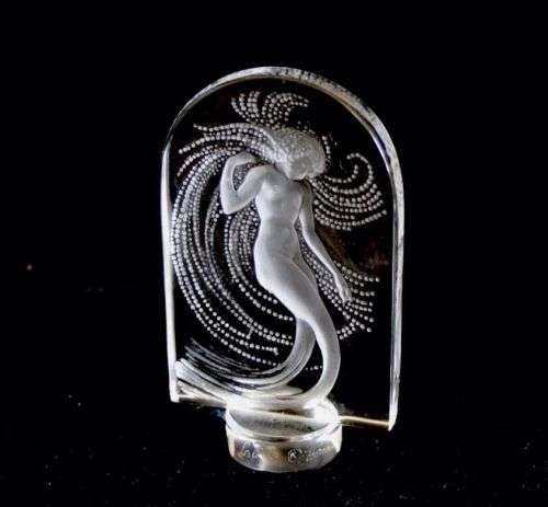 Lalique crystal Water Nymph Naiade seal paperweight mermaid