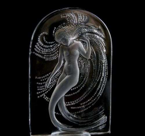 Lalique crystal Water Nymph Naiade seal paperweight mermaid