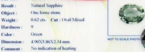 ***Certified***0.62ct  AAA+ GORGEOUS STUNNING GENUINE Natural VS Unheated Green Sapphire Oval Shape!