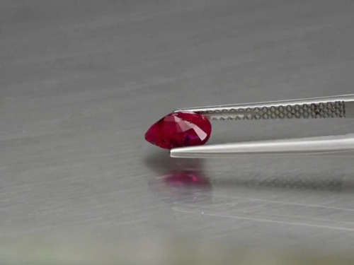 1.10ct- Certified- Purplish Red Ruby -Natural Pear shape - Unheated